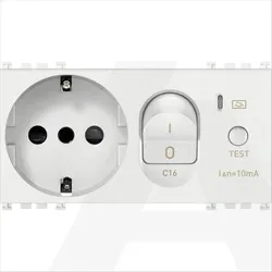 19286.B | 2P+E 16A P30 outlet +C16 RCBO white