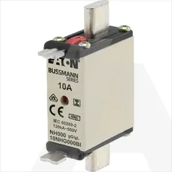 10NHG000BI | NH fuse gG/gL 500V 10A 000 dual indication, insulated gripping lugs