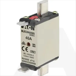 40NHG000BI | NH fuse gG/gL 500V 40A 000 dual indication, insulated gripping lugs