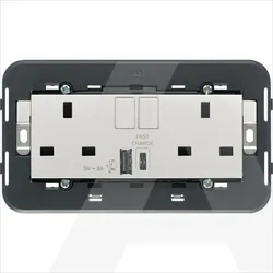 20224.AC.N | 2x 2P+E 13A BS socket+sw+A/C USB