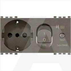 19286.M | 2P+E 16A P30 outlet+C16 RCBO Metal