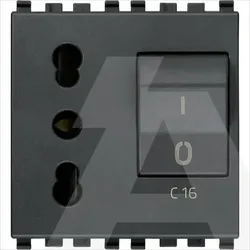 20273 | 2P+E 16A P17/11 outlet+C16 CB grey