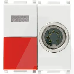 14502 | Call push button+7P DIN outlet white