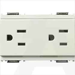 16246.B | Two 2P+E 15A 127V USA outlets white