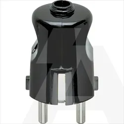 00230 | 2P+E 16A German axial plug black