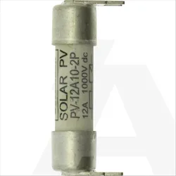 PV-8A10-2P | High speed photovoltaic ferule fuse link, 10x38mm, 1000V DC, 8A PCB fixing 2 bolts