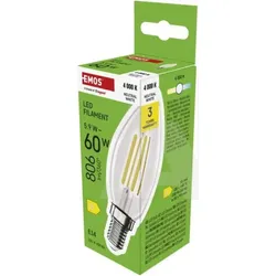 ZF3D43 LED žarulja Filament Candle / E14 / 59 W (60 W) / 806 lm / Neutralna bijela