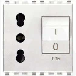 20273.B | 2P+E 16A P17/11 outlet+C16 CB white