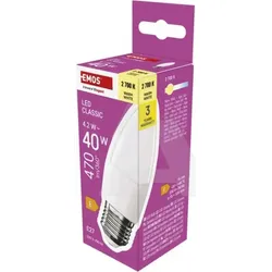 ZQ4E21 LED žarulja Classic Candle / E27 / 42 W (40 W) / 470 lm / Topla bijela