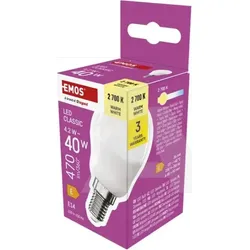 ZQ1E21 LED žarulja Classic Mini Globe / E14 / 42 W (40 W) / 470 lm / Topla bijela