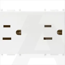 14246 | Two 2P+E 15A 127V USA outlets white