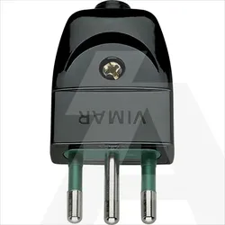 00201 | 2P+E 10A S11 axial plug black