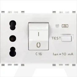 20283.B | 2P+E 16A P17/11 outlet+C16 RCBO whi