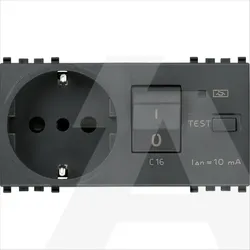 20286 | 2P+E 16A P30 outlet+C16 RCBO grey