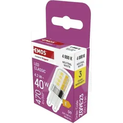 ZQ9E23 LED žarulja Classic JC / G9 / 42 W (40 W) / 470 lm / Neutralno bijela
