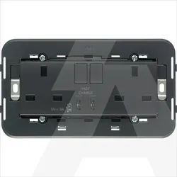 20224.CC | 2 2P+E13ABS socket+switch+C/C-USB grey