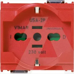 16210.R | 2P+E 16A universal outlet red