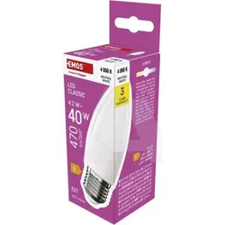 ZQ4E23 LED žarulja Classic Candle / E27 / 42 W (40 W) / 470 lm / Neutralna bijela