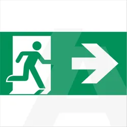40071351588 | Pictogram Panel for emergency luminaire 46011 LED Cg-s 65x35x3, ISO 7010, 60m, Right