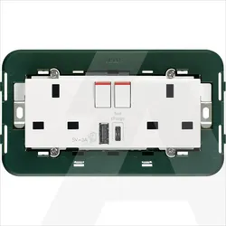 14224.AC | 2x 2P+E 13A BS socket+sw+A/C USB w