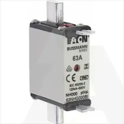 63NHG000BI | NH fuse gG/gL 500V 63A 000 dual indication, insulated gripping lugs