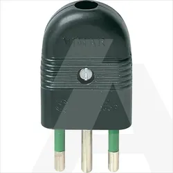 01021 | 2P+E 10A axial plug black