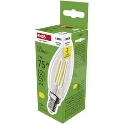 ZF3D53 LED žarulja Filament Candle / E14 / 7 W (75 W) / 1055 lm / neutralno bijela