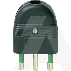 01026 | 2P+E 16A axial plug black