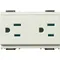 16243.B | Two 2P+E15A127V USA SICURY outlets