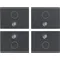 16841.0 | Four half-buttons 1M O symbol grey