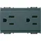 16246 | Two 2P+E 15A 127V USA outlets grey